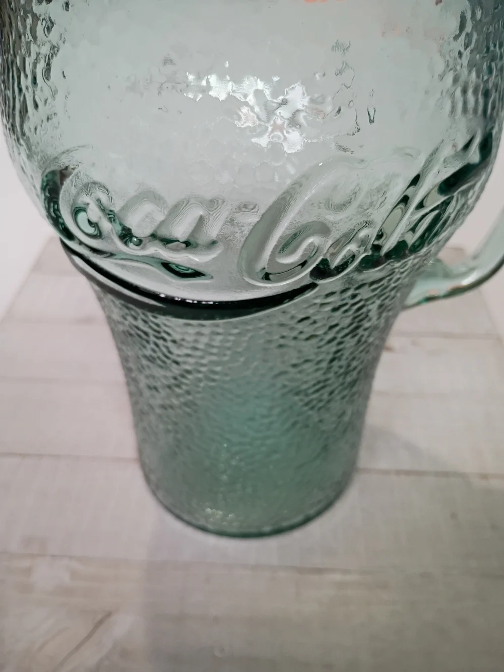 vintage green pebbled glass Coca-Cola pitcher 64 Ounces